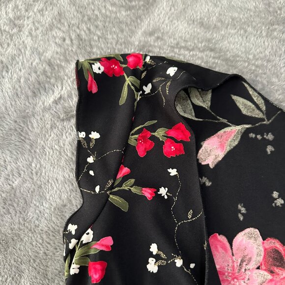 Vintage Rampage 90s Y2K Black Floral Slip Dress SMALL Whimsigoth Dark Romantic - Picture 5 of 7